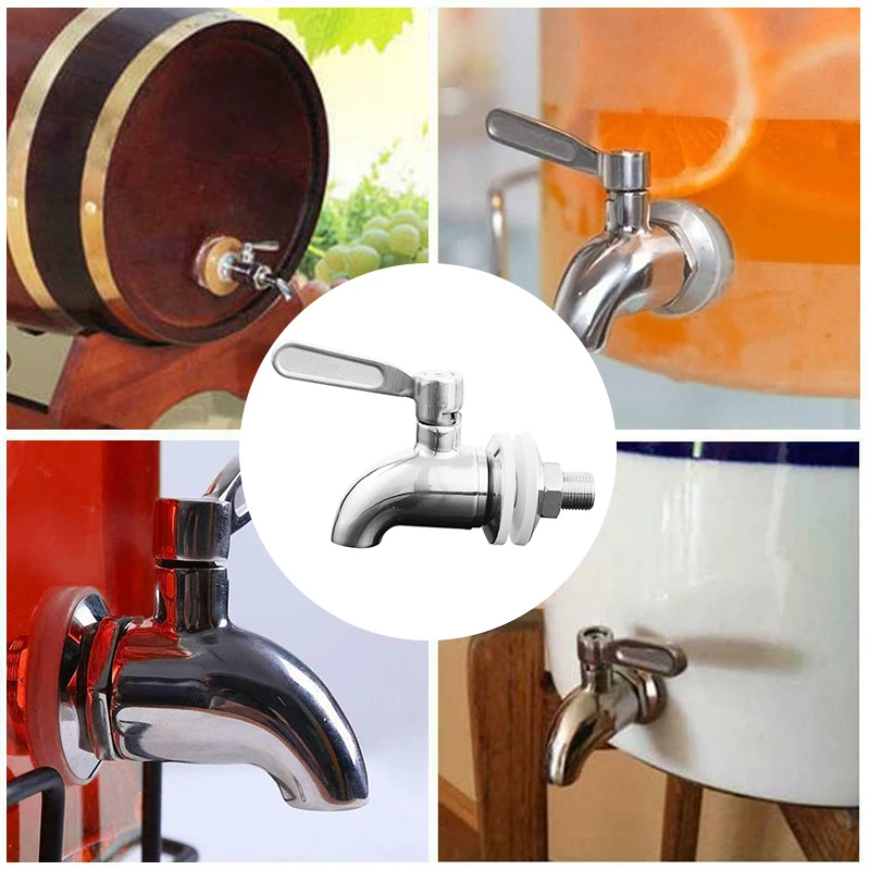 Stainless Steel Water Dispenser Faucet Water Tank Faucet Wine Bottle Plastic Faucet Jar Nozzle Bottle Tap Dispenser Wine Barrel