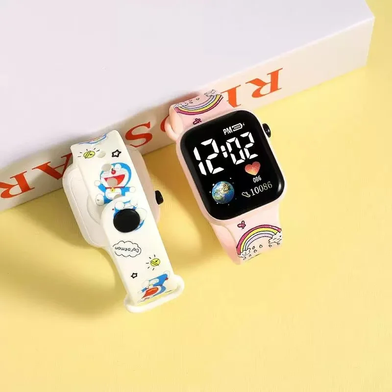 Miniso Disney Stitch cartoon color printed student LED electronic watch fashionable printed square Y1 button electronic watch