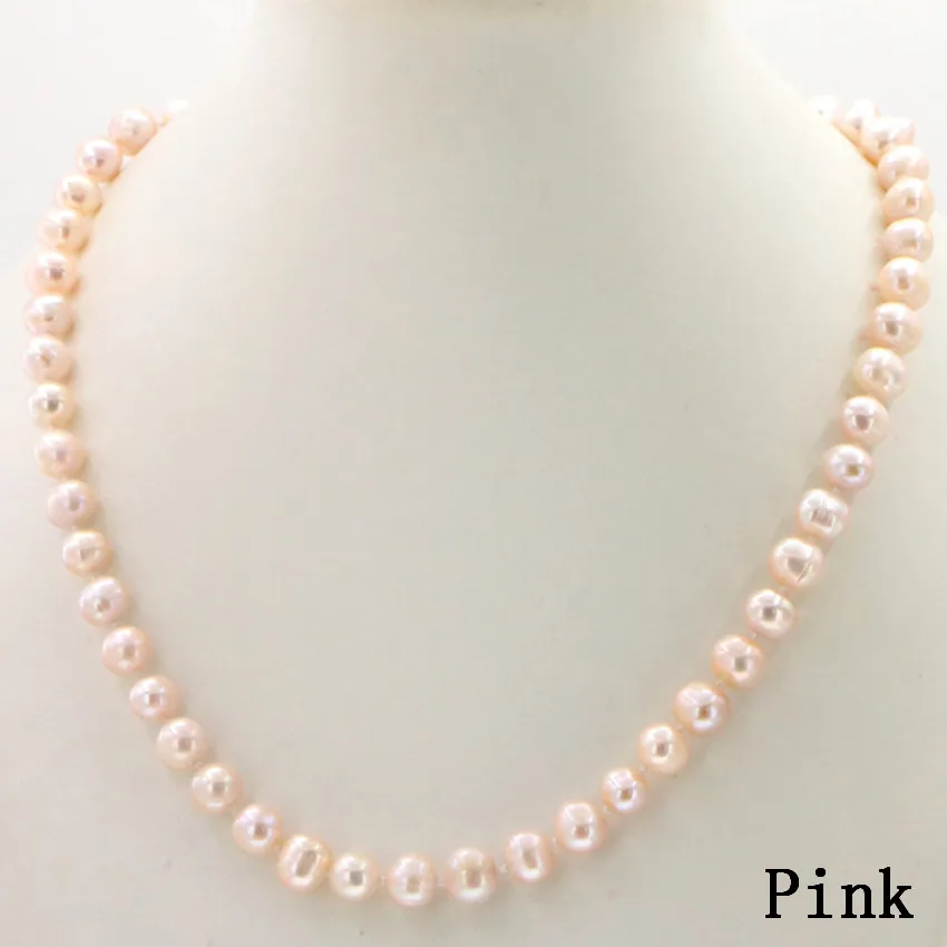 Natural pearl jewelry Wholesale jewelry  Beautiful! Hot  new fashion 8-9MM White Freshwater Cultured Pearl necklace 18\