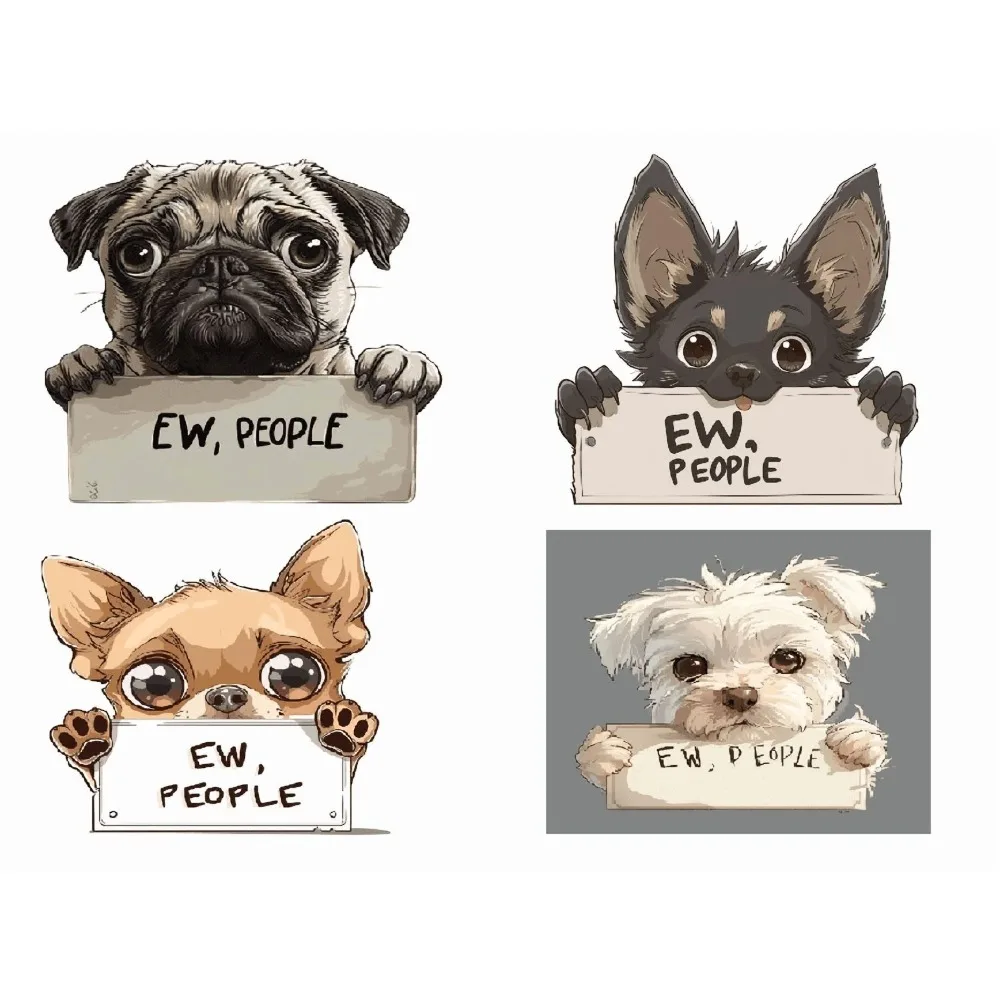 Pug Dog Anime Decal, Vintage Car Laptop Window Bumper Waterproof Vinyl Decal Sticker Funny Retro Unique Cute Cute Funny Cool