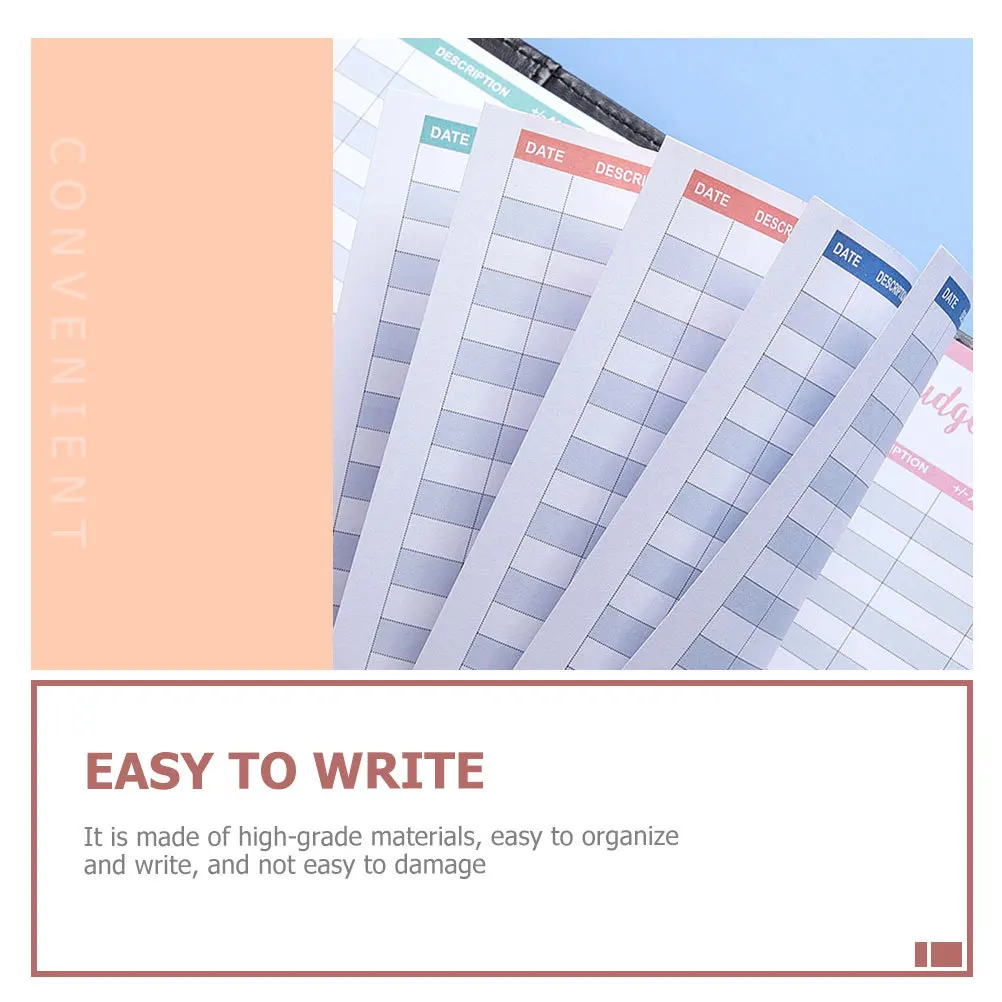 

36pcs Cards Extra Thick Expense Tracker Daily Budget Planner Cash Recording Sheets Six Holes Paper Budget Supply