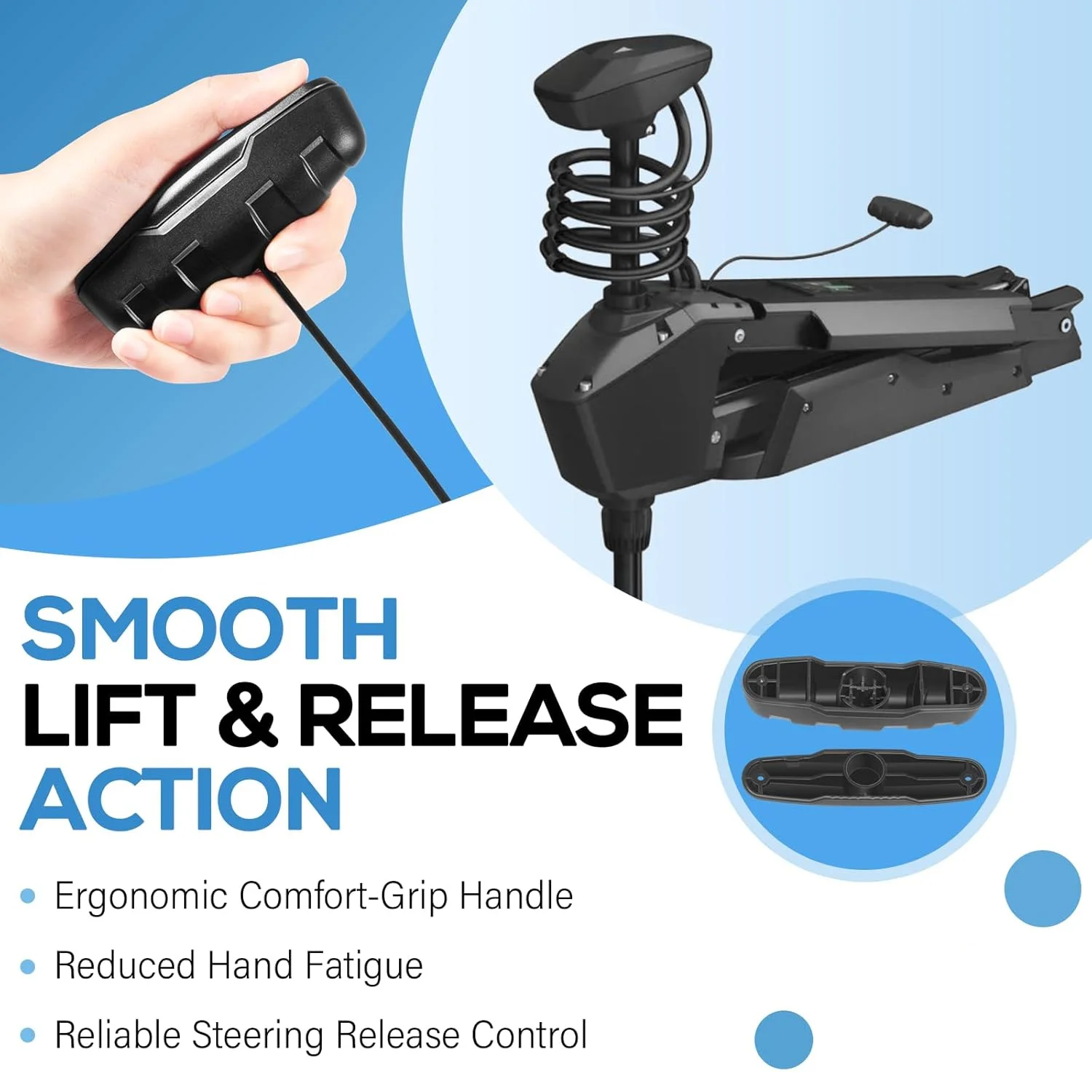 010-12832-30 Heavy-Duty Trolling Motor Handle and Cable Replacement Kit for Garmin, Stainless Steel Lift and Release Cord