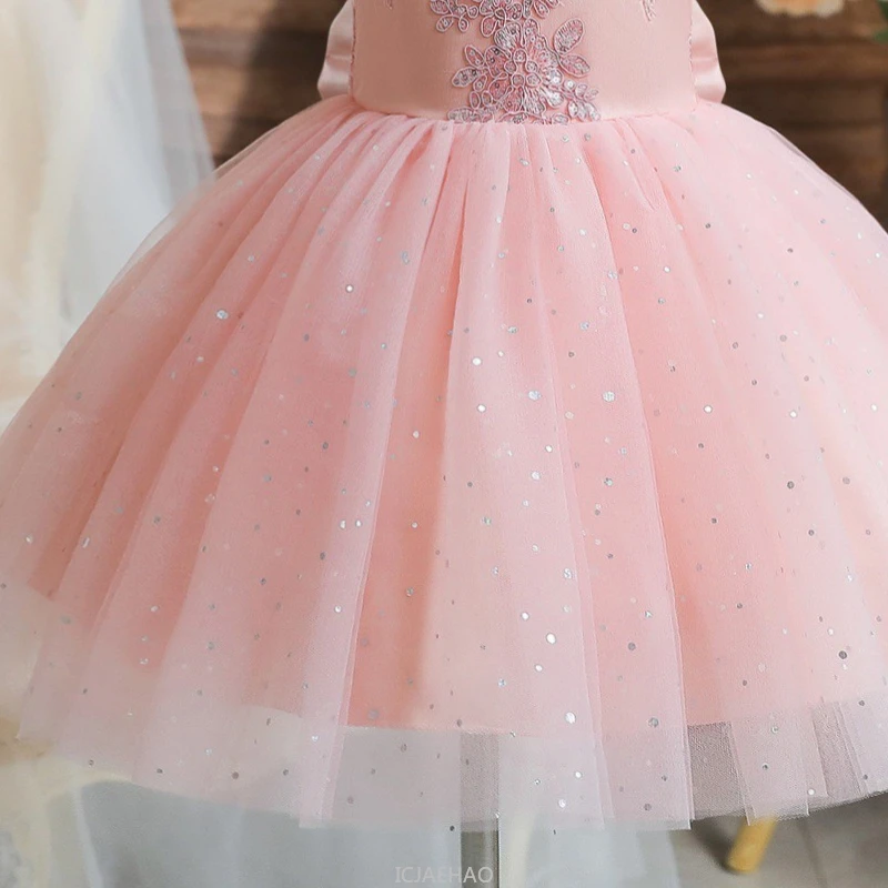 

2025 Baby Girl 1st Birthday Princess Dress Party Gown Flower Girl Wedding Tutu Outfit Pageant Formal Occasion Costume Clothes