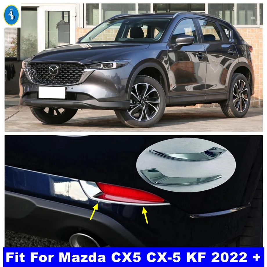 

Chrome Exterior Accessories Rear Fog Lamps Eyebrow Bumper Lid Eyelid Tail Fog Lights Cover Trim Fit For Mazda CX-5 CX5 KF 2022