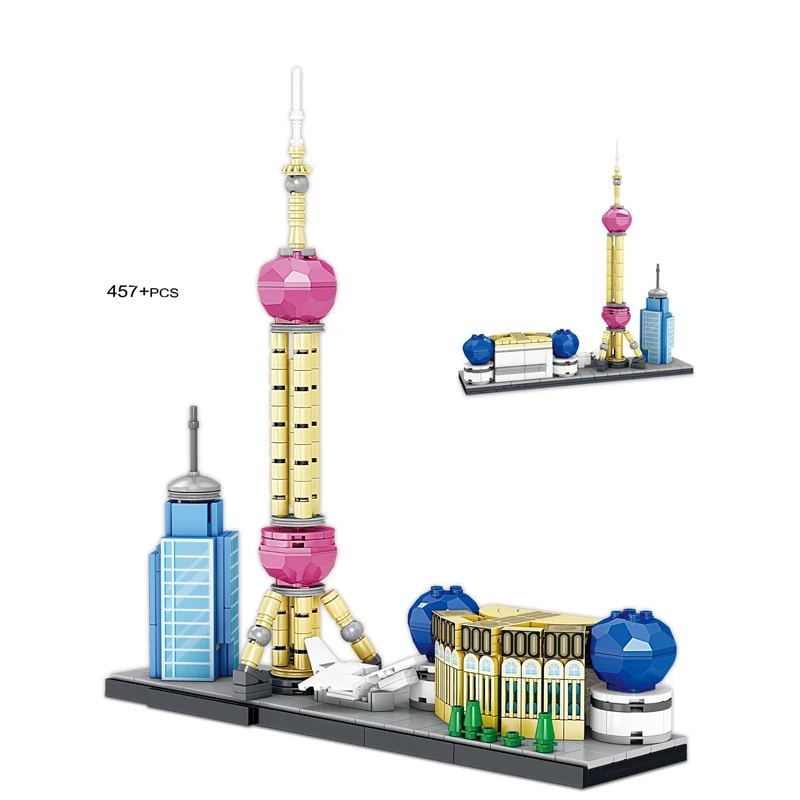 

Creative and Interesting Landmark buildings on the Bund in Shanghai, China Desktop Decoration Building Blocks Bricks Toys Gifts