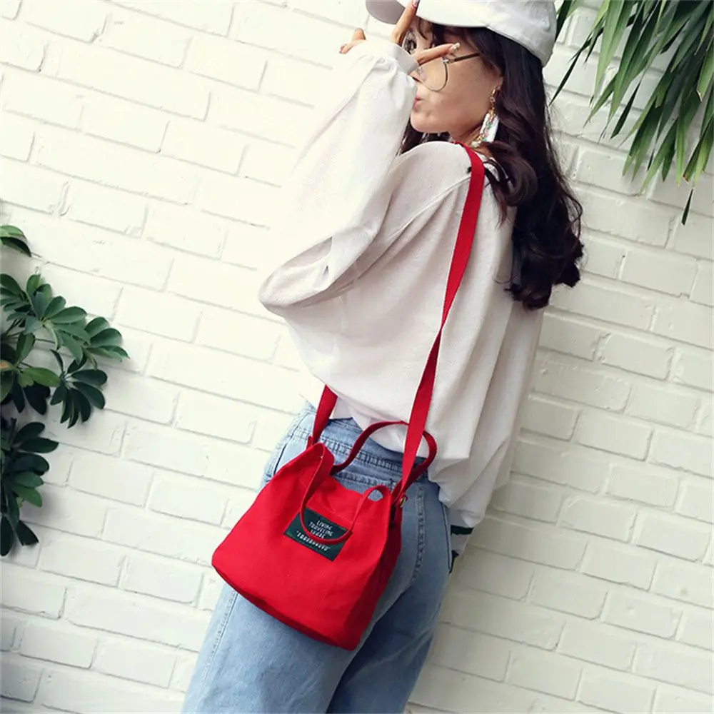 Fashion College Style Letter Canvas Bag Large Capacity Letter Shoulder Bag Travel Canvas Crossbody Bag Shopping Tote Handbags