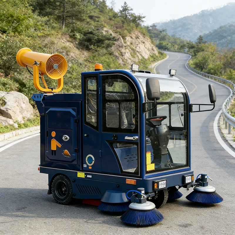 Industrial Ride On Sweeper with High Density Brushes for Rough Terrain Cleaning