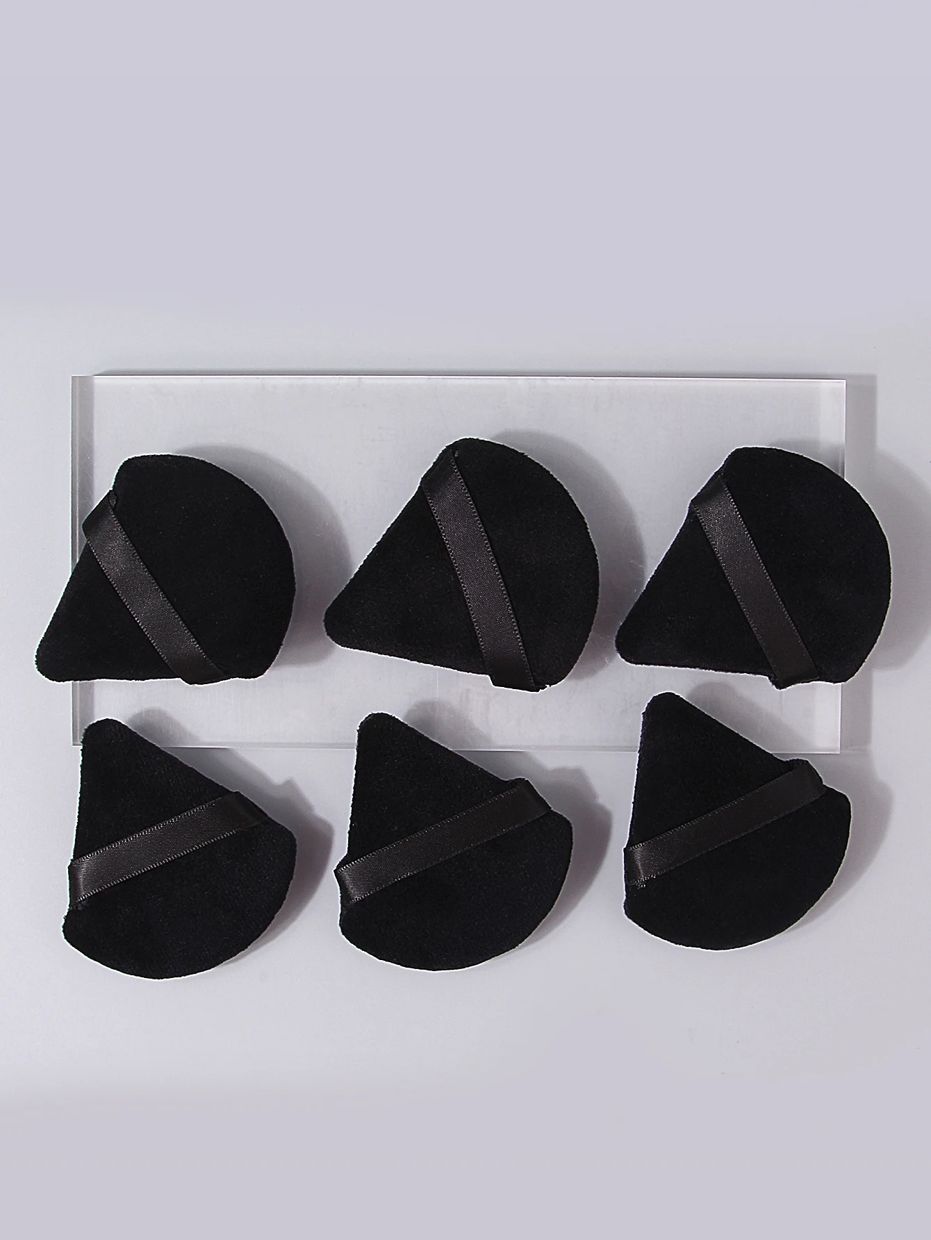 6PCS Black makeup sponge triangular powder puff, super soft, double-sided usable loose powder puff, portable honey powder puff