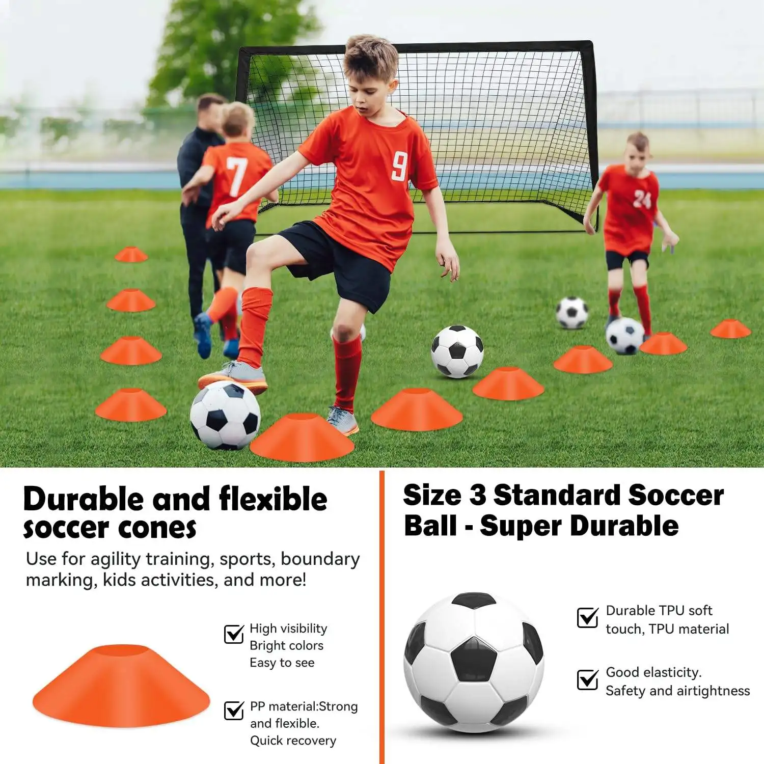 Hot Sale Foldable Football Accessories Soccer Ball Nets Training Equipment Balls Door Pop up Goal Soccer Net