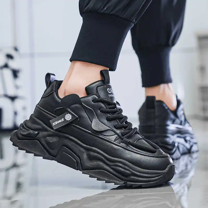 Black Platforme Tennis Man Sport Woven Purple Sport Shoes Black Shoes Mens Sneakers On Offer Tenise Sports-et-leisure view 4