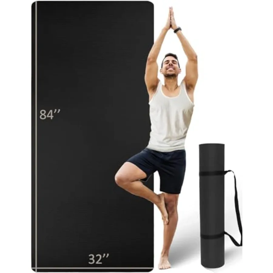 

Extra Long and Wide Thick Yoga Mat for Tall Men and Women 84'' x 32'' x 7mm Oversized Yoga Mat Double-Sided Non Slip Pro TPE Yo
