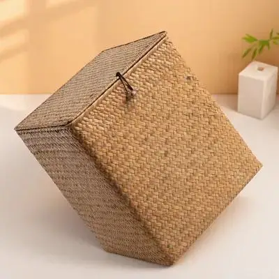 سلة نزهة ذات سعة كبيرة، سلة تخزين منسوجة من القش لخبز الفاكهة، منظم البيض، حقيبة مفيدة متعددة الأغراض لسطح المكتب