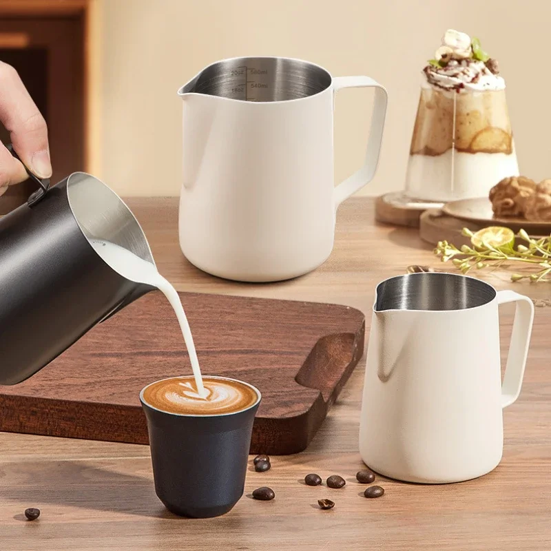 Milk Frothing Pitcher Latte Milk Frother Jug Barista spresso Stainless Steel Jars Coffee Shop Accessories