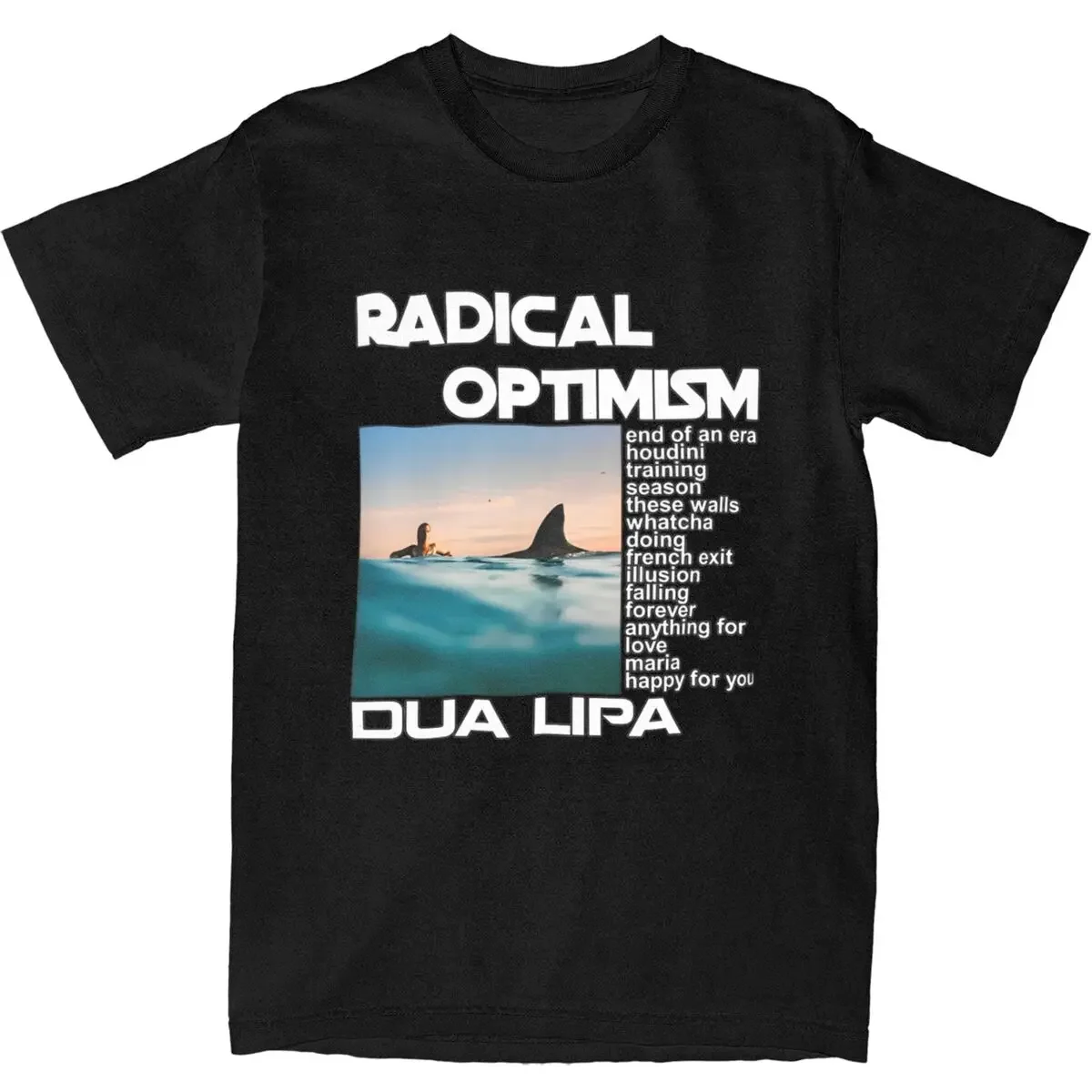 Man T-Shirt Radical Optimism Happy T Shirts Hip Hop Dua-Lipaed Singer Beach Tee Shirt Awesome Casual 100 Cotton Clothing Gift