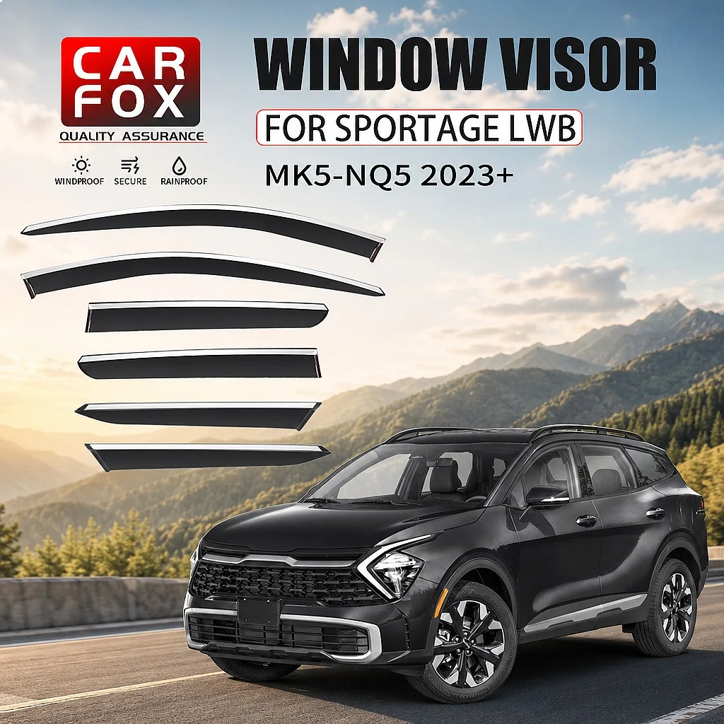 

Window Visor For Kia Sportage KX5 2002-2024 Sun Rain Shield Deflector Guards Weatherproof Car Accessories 4Pcs
