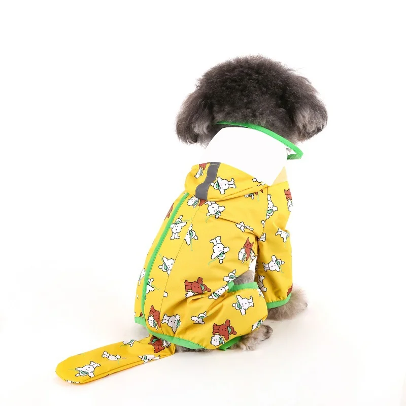 Raincoat for Dogs with Contrasting Matte Edge, Transparent Tail Design, Suitable for Small to Medium Poodles and Other Pets