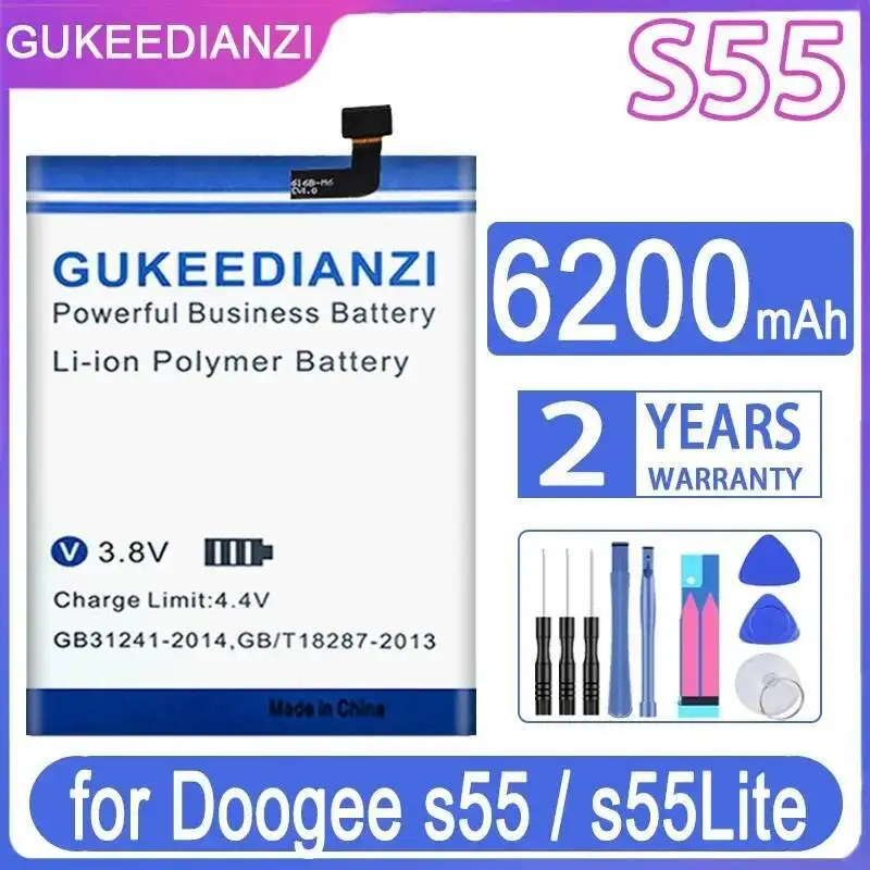 

Environmentally Friendly For Doogee S55 Lite Mobile Phone Battery 6200Mah Stable