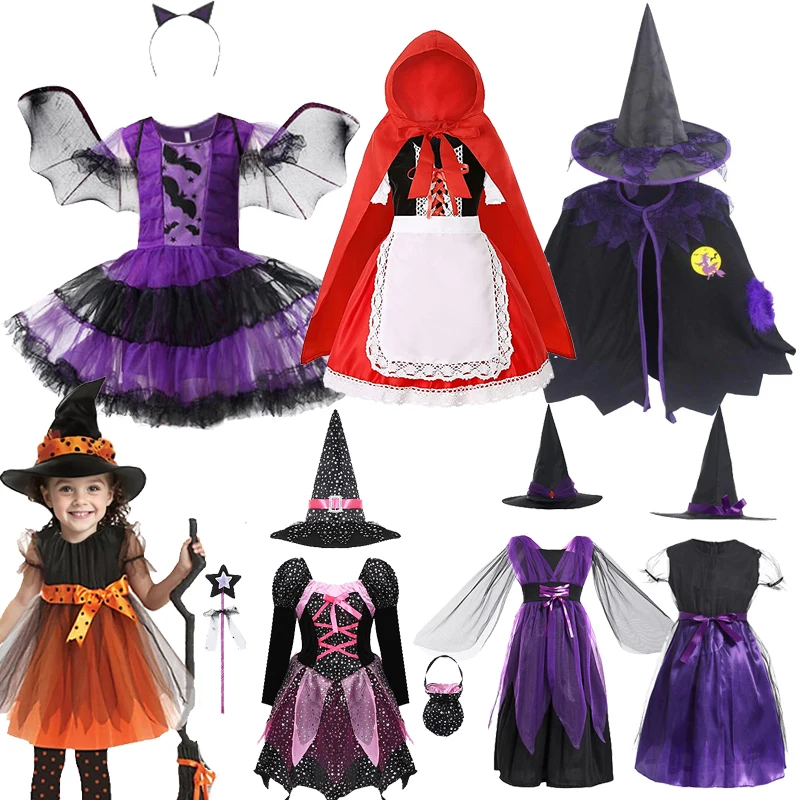 

Little Red Riding Hood Cosplay Dress Children's Witch Costume Carnival Party Halloween Costumes Children Perform Clothes