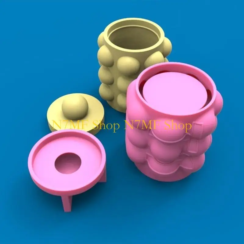 N7MF فقاعة صندوق تخزين قالب صب الخرسانة قالب من السيليكون DIY الحرف زخرفة أداة DIY بها بنفسك اناء للزهور ، حامل شمعة #2