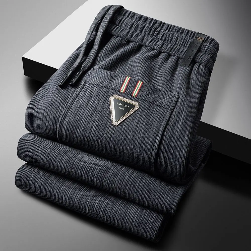 

Men's Workwear Corduroy Casual Pants Fall Winter Warm Straight Leg Trousers Durable Clean Busin Casual Large Size
