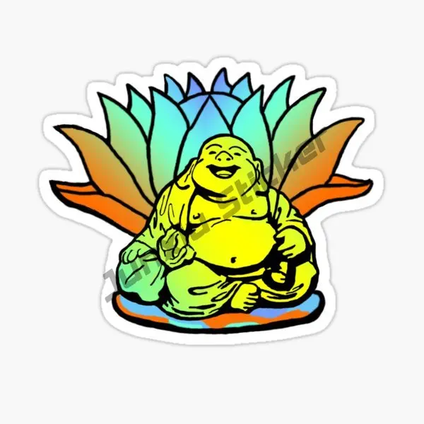 Yin Yang Symbol Vinyl Decal Happy Buddha Sticker Sticking Flower Path Buddha Spirit Accessories for Car Interior Decoration