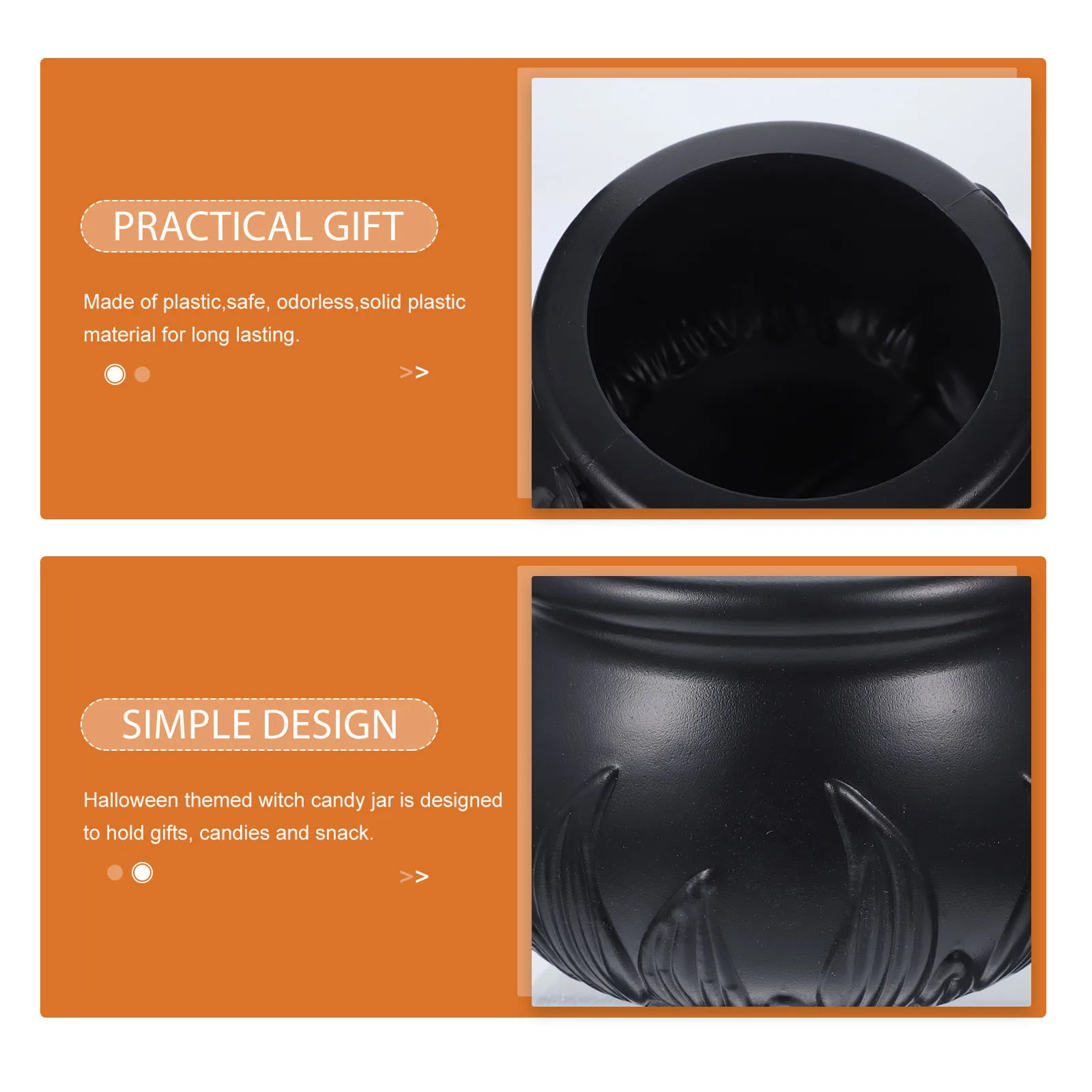 

Halloween Themed Witch Candy Jar Solid Plastic Black Candy Bucket Party Decoration Witch Bucket Halloween Props