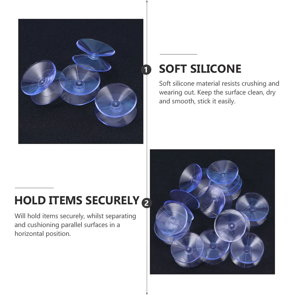 

24pcs Silicone Cups Double Sided Clear Spacers Glass Bumpers without Hooks for Home Furniture Bathroom Kitchen