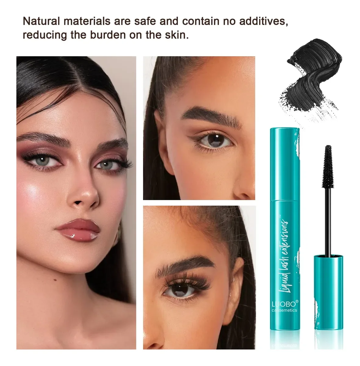 มาสคาร่าต่อขนตาแบบน้ำ, มาสคาร่าแบบทิวบ์ ช่วยเพิ่มความยาว, เพิ่มวอลลุ่ม และงอนงาม, ไม่เลอะ, ล้างออกได้, ไม่จับตัวเป็นก้อน