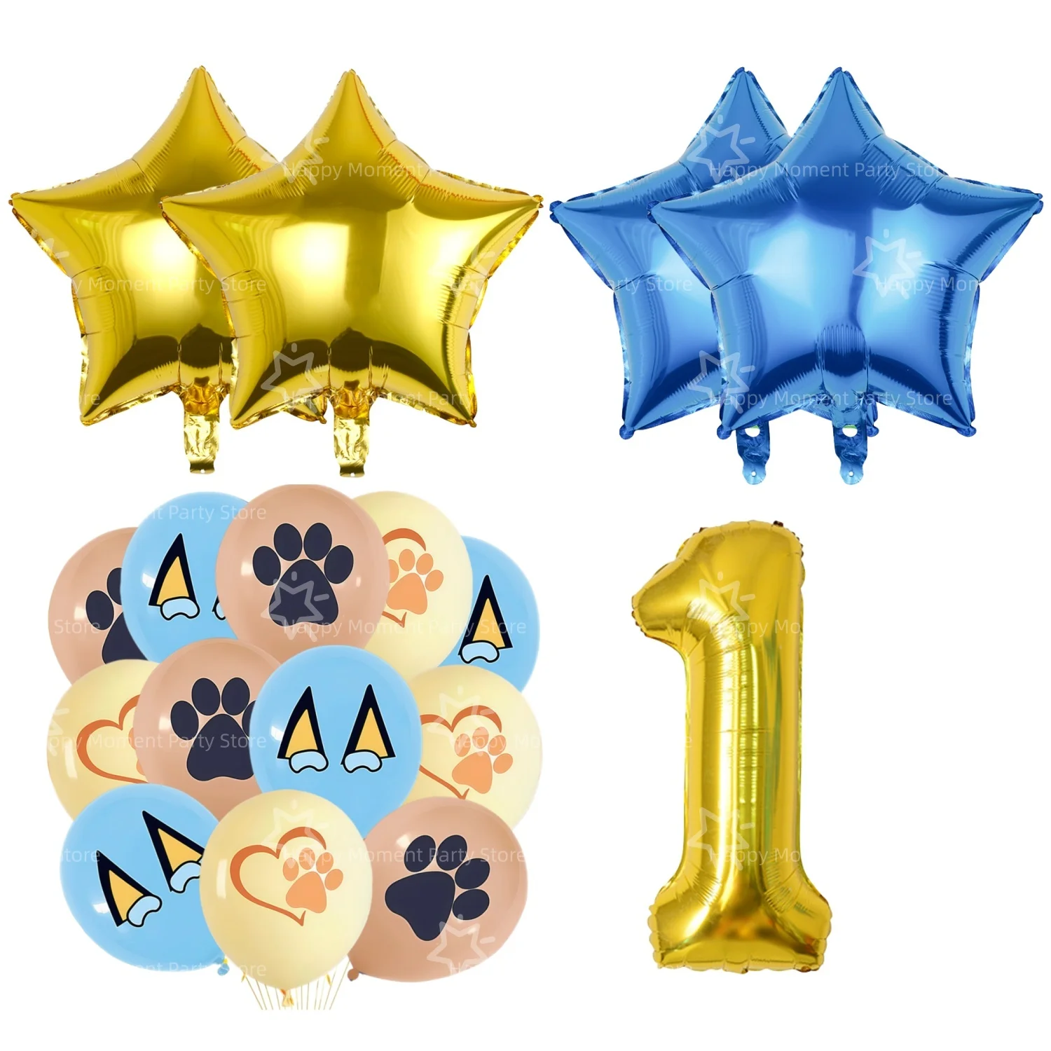 Cartoon Blauwe Hond Bingo Verjaardagsdecoratieset Hondentafelkleed Beker Bord Servet Cadeautasjes Babyshower Kinderfeestje Favorieten Benodigdheden