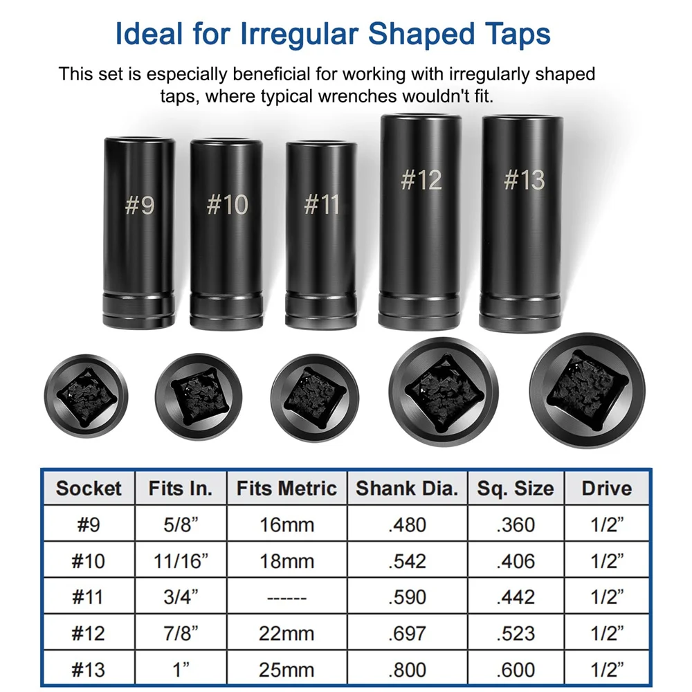 ANX 71670 Large Tap Socket Set Fits Larger Fractional M.C.T.I. Standard Taps, 5/8