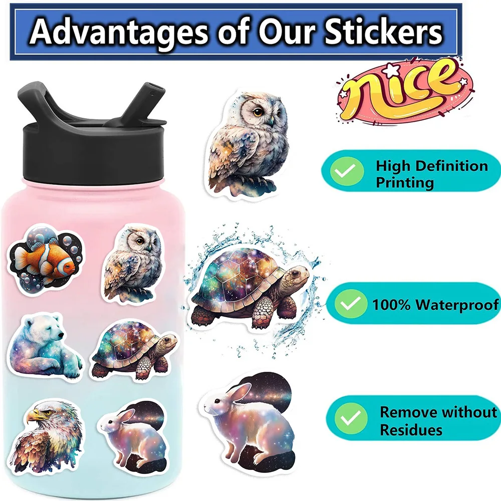 50/100PCS Starry Sky Fantasy Animal Graffiti Stickers Decorative Guitar Notebook Luggage DIY Waterproof Stickers