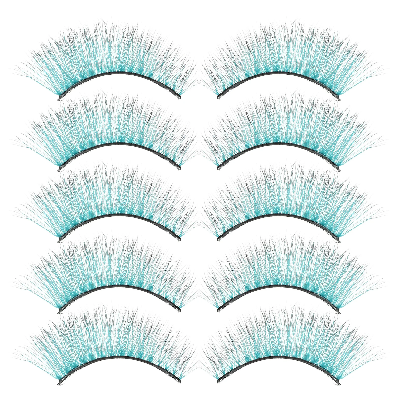 10 個のカラーつけまつげプロフェッショナルボリュームアイラッシュストリップ再利用可能なメイクアップまつげまつげまつげバルク
