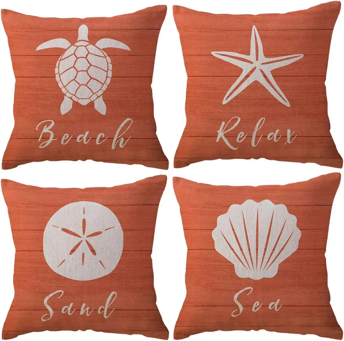 Beach Pillow Cover Starfish Shell Summer Seaside Villa Decoration Ocean Theme Sofa Cushion Cover 45x45 pillow case