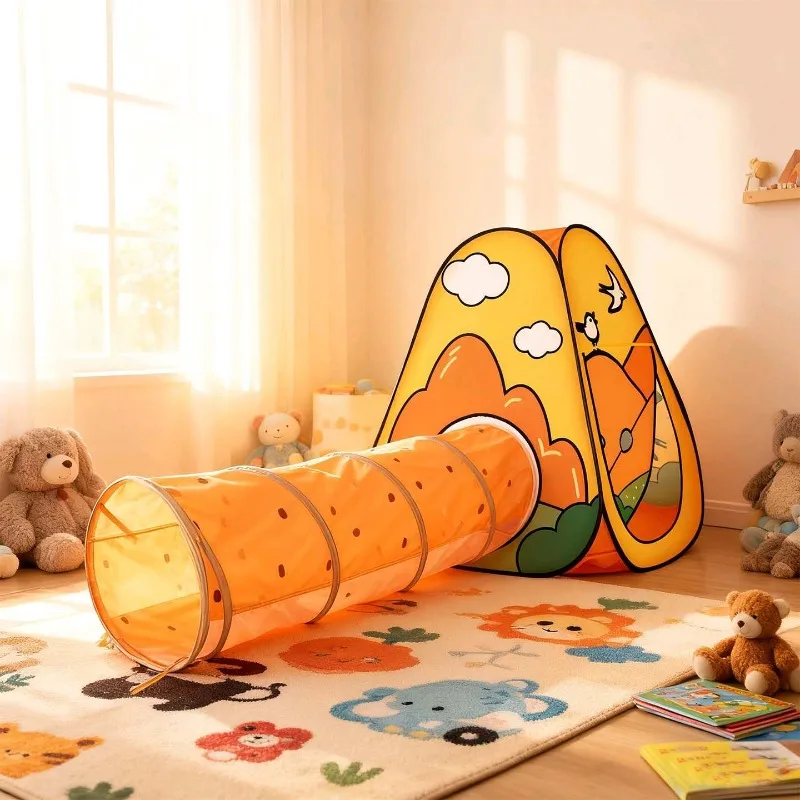 

Детская палатка 2 в 1, игрушечная палатка и туннель для ползания, складные игрушечные палатки, детская игровая площадка, двор, уличные игрушки для детей, игровой дом, подарок