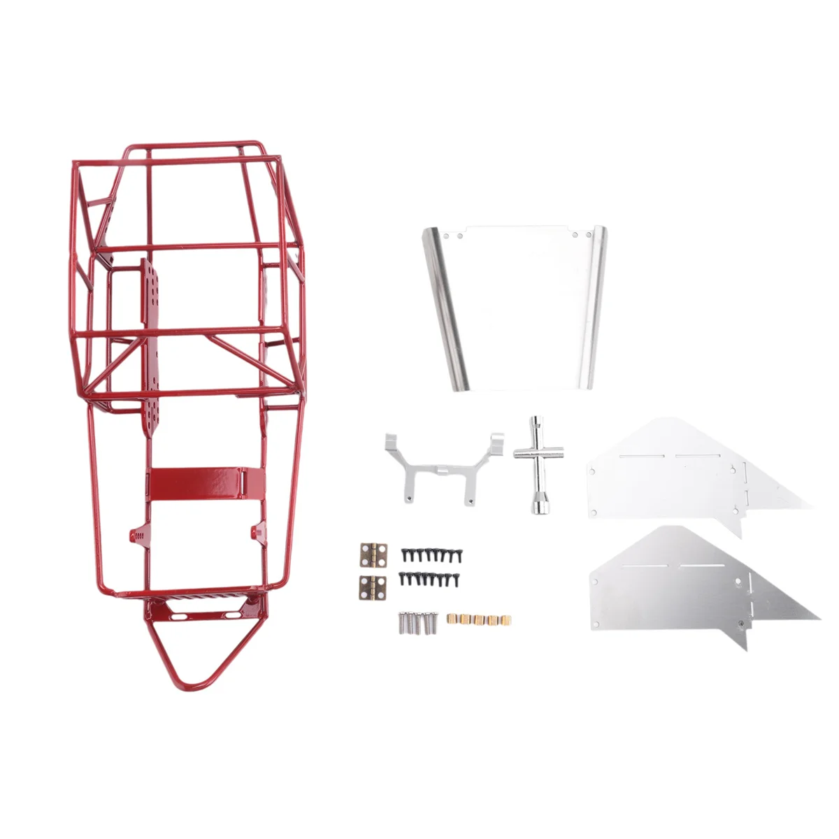 

DCVB3-Full Tube Frame Metal Chassis Metal Body Roll Cage for RC Car,Red