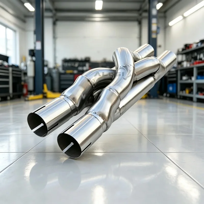 Performance T304SS Mid Pipe With Double X-Pipe Exhaust System for Ferrari GTC4 Supercar Tuning Replacement Exhaust Parts