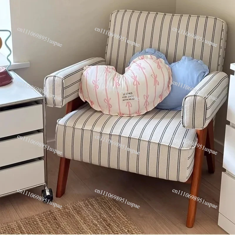 Cream Wind Sofa Chair Solid Wood Retro Living Room Leisure Single Chair Hotel Homestay Sofa Chair Home Furniture 거실 소파 Диван