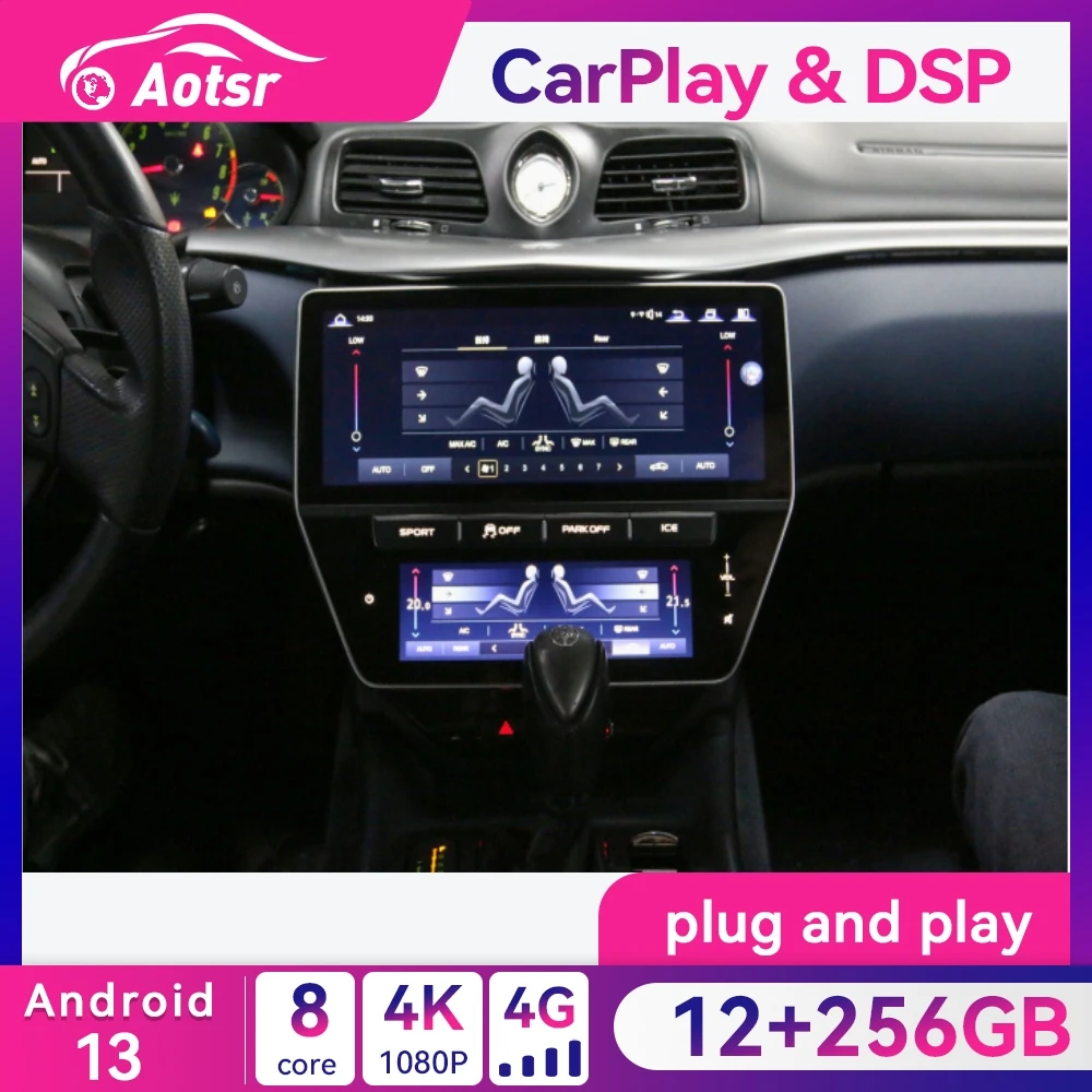 

12.3 Inch 8+256GB Android 12.0 CarPlay Car Radio Player GPS Navi For Maserati Quattroporte 2013-2021 Multimedia Player HeadUnit