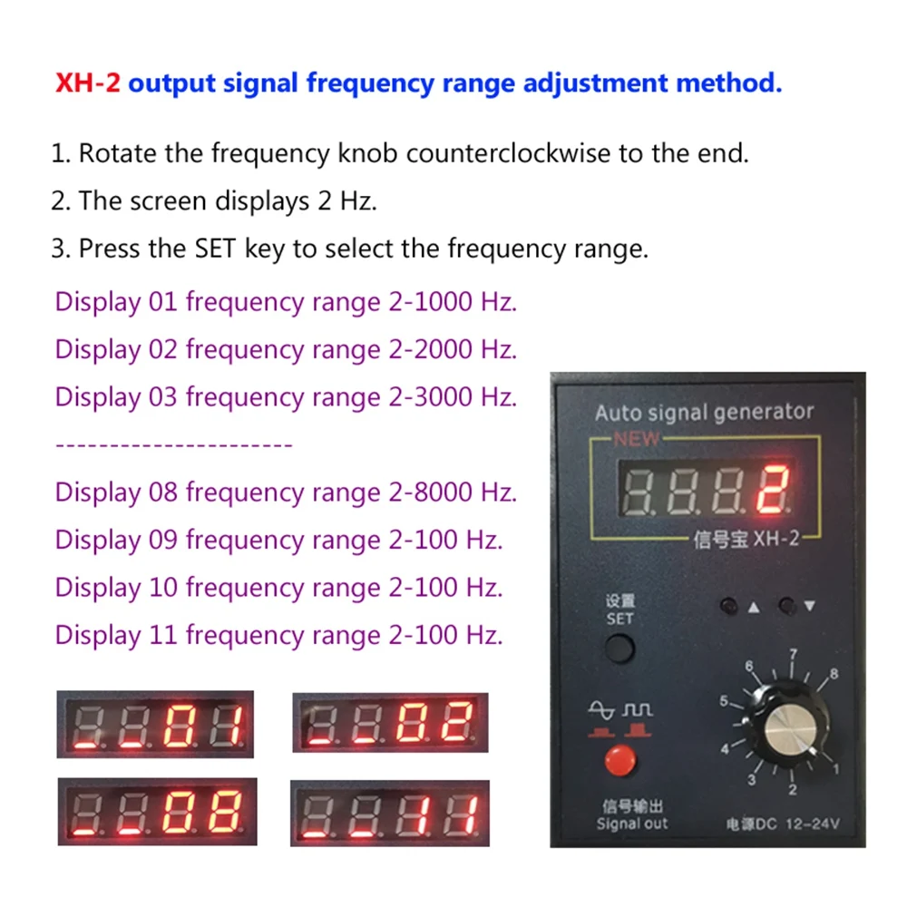 XH-2 Auto Vehicle Signal Generator Car Hall Sensor and Crankshaft Position Sensor Signal Simulator Meter 2Hz to 8KHz