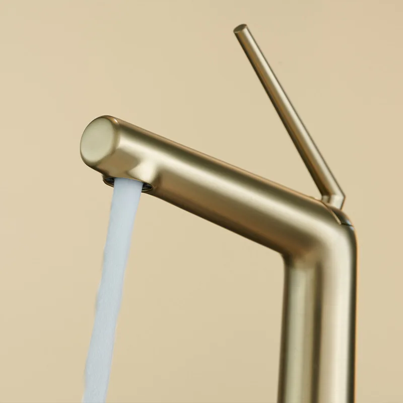 Solid Brass Slim Waist Art Bath Faucet - Hot/Cld, Fits Countertop/Undermount Sinks | Hi-Pressure, Leak-Proof, Easy Inst