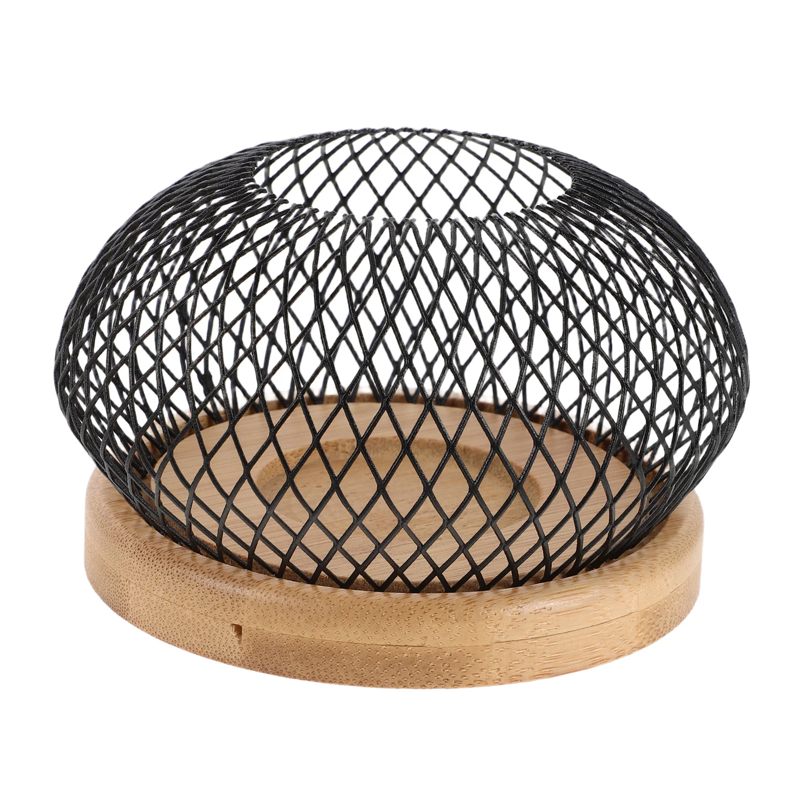 

Wire Mesh Pillar Holder Bamboo Base Rustic Hurricane Stand Outdoor Balcony Patio Lantern Table Centerpiece