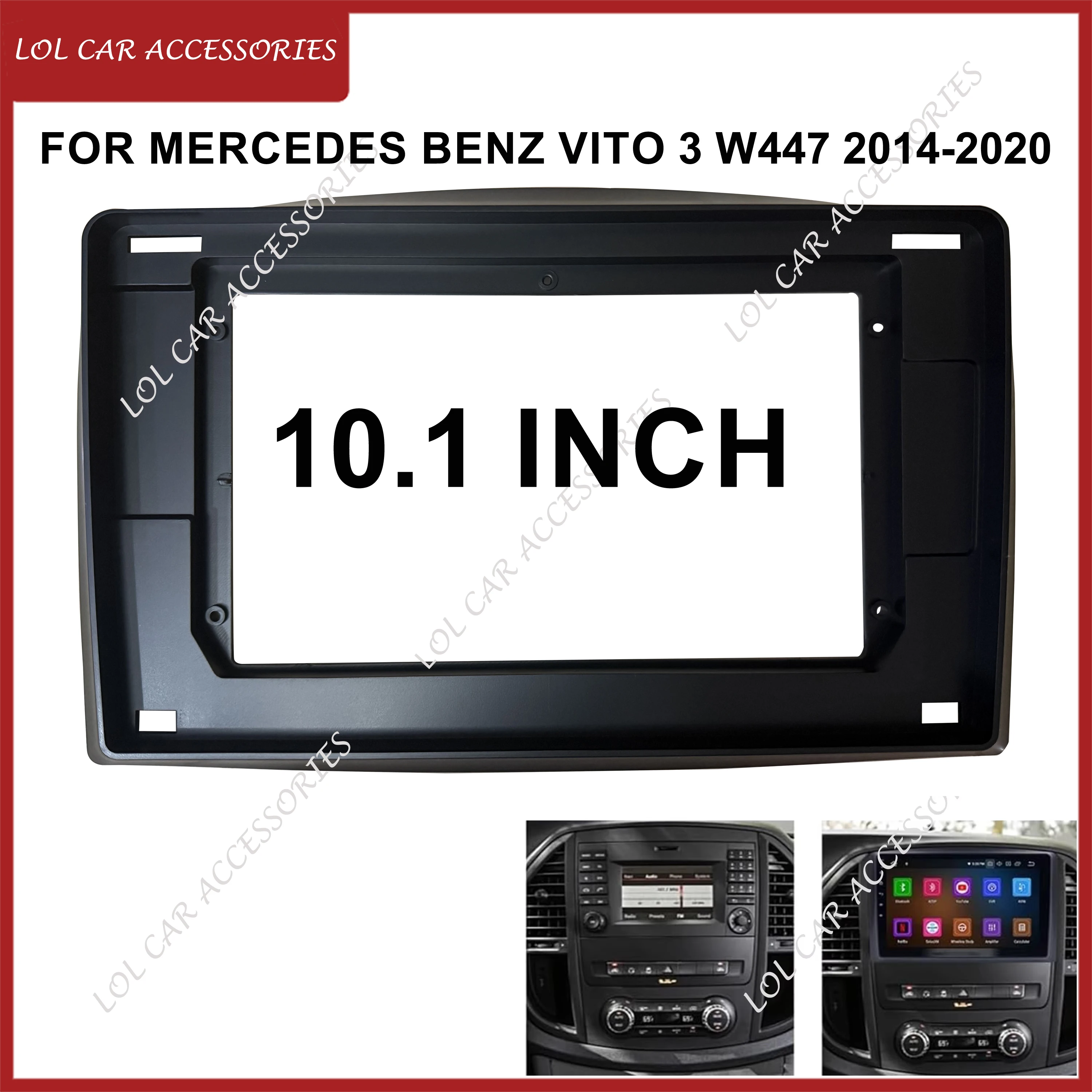 10,1 pulgadas para Mercedes Benz Vito 3 W447 2014-2020 Radio de coche estéreo Android reproductor MP5 2 Din unidad principal marco de carcasa de Fascia