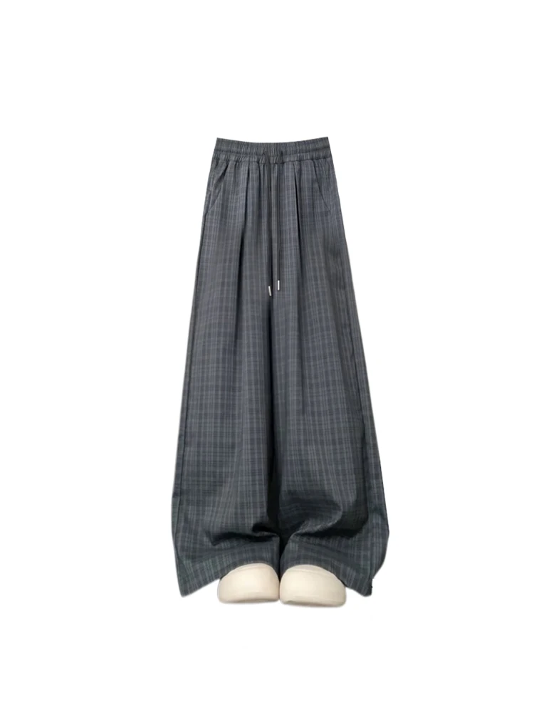 Women Baggy Plaid Pants Vintage Y2k Sweatpants Harajuku 90s Aesthetic Oversize Pants High Waist Wide Trousers 2000s Clothes 2024