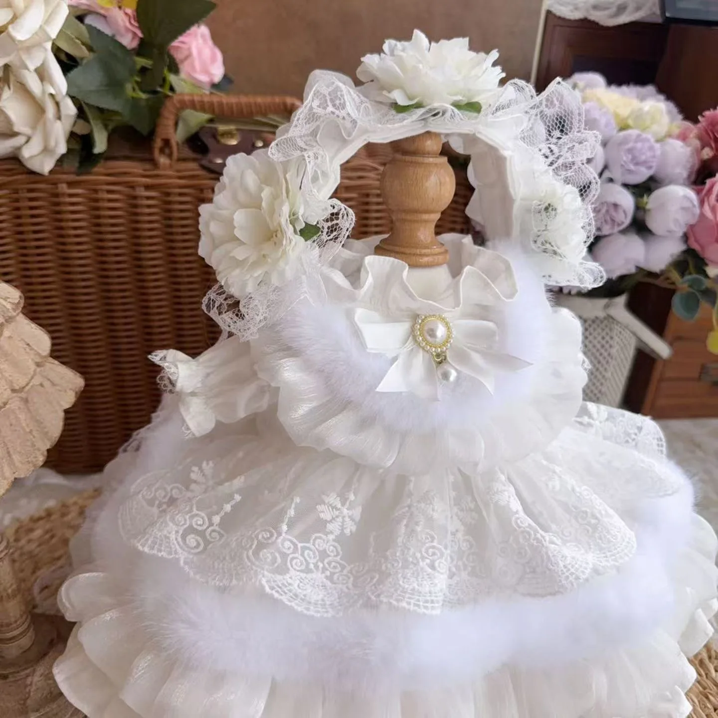 Ropa de muñeca de algodón de 20cm, 15cm y 10cm, vestido de novia para muñeca reborn de 50cm y accesorios para el cabello de muñeca, envío gratis
