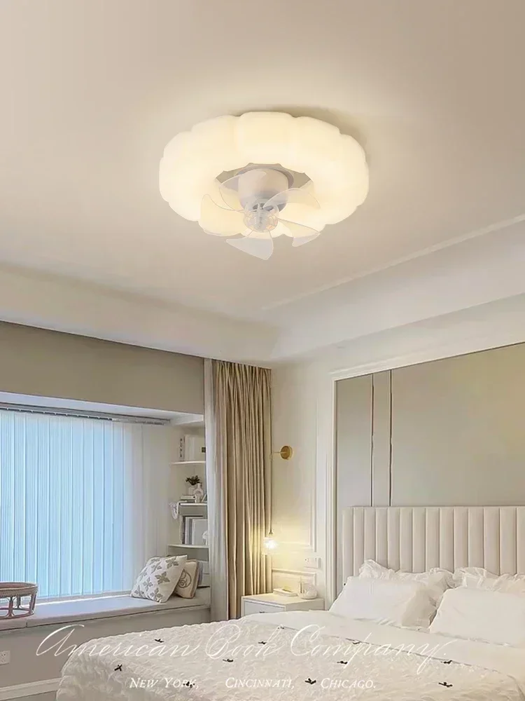 Nordic online celebrity bedroom fan lights shake their heads Childrens room dining room ceiling fan lights 2023 new fan lights