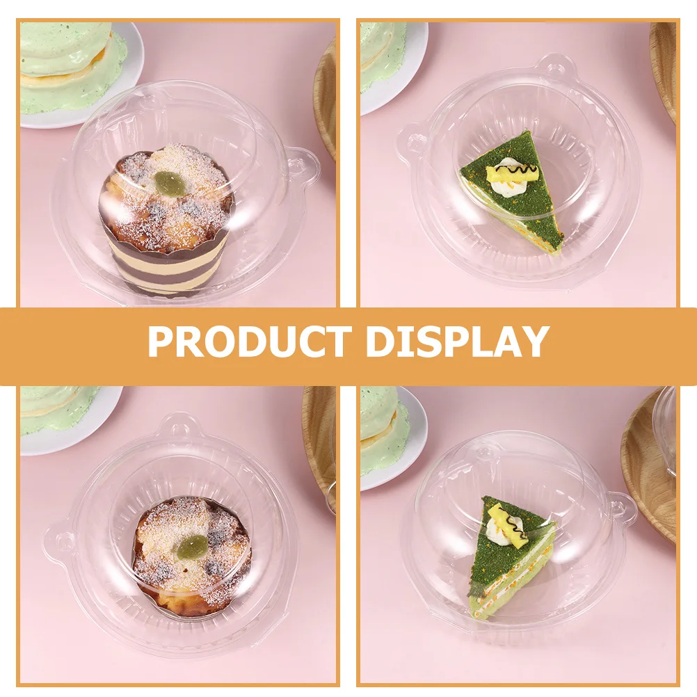

100pcs Cat Face Shaped Packaging Boxes Clear Single Cupcake Boxes For Muffin Dessert Baking Small Cake Case Mousse Holder Bakery