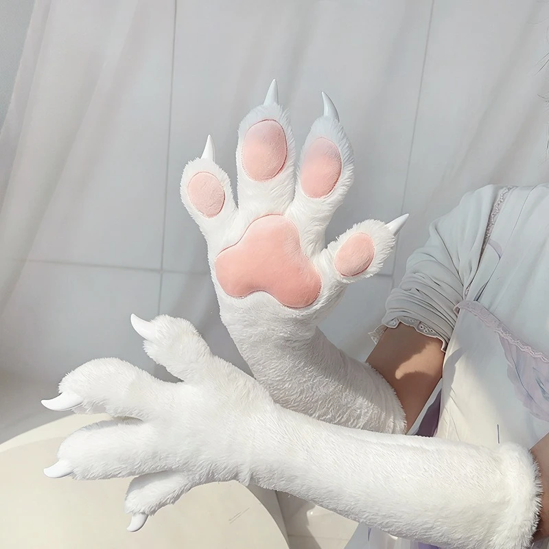 

Fursuit Kigurumi Cosplay Costume Cat Paws Fuzzy Gloves Cute Animals Paw Role Play Props Accessories for Women