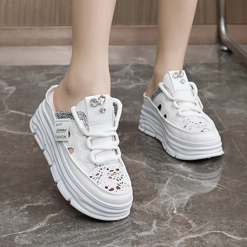 

2024 New Women Casual Shoes Chunky Sneakers Platform Wedge Hidden Heel Women Leisure Shoes Summer Sneaker Women