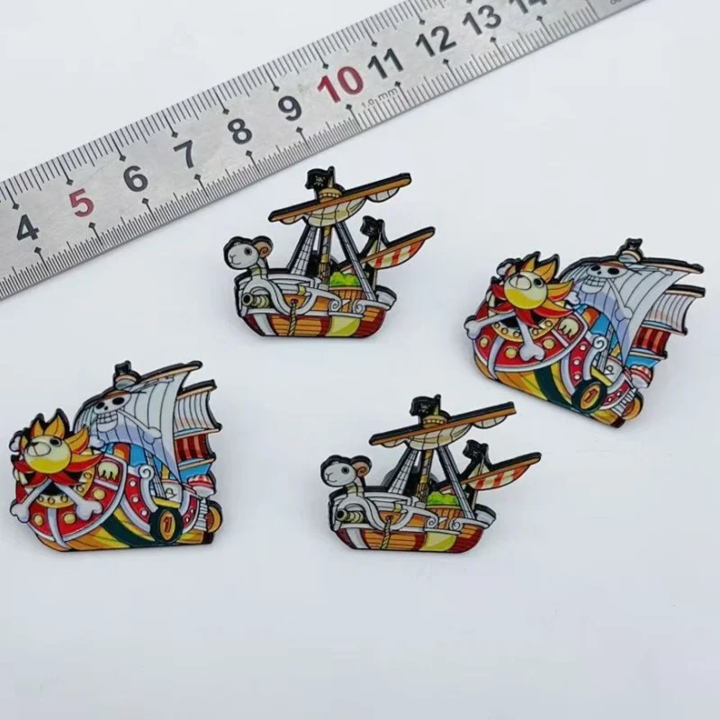 4pcs Cartoon Ship Enamel Badge Cute Sailing Collar Brooch Backpack Metal Badge Clothing Hat Decoration