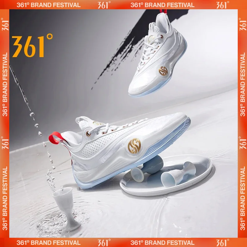 361 Degrees ZEN VI PRM Men's Basketball Sports Shoes Middle-Top Combat Wear-Resistant Non-Slip Support Sneakers Male 672431102